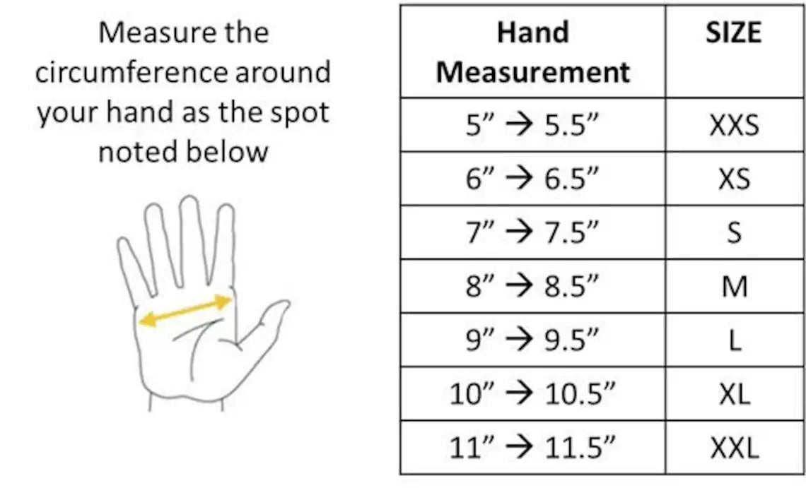Chopper mitten size chart