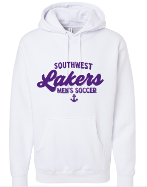 Southwest Lakers Men's Soccer Script Printed Hoodie