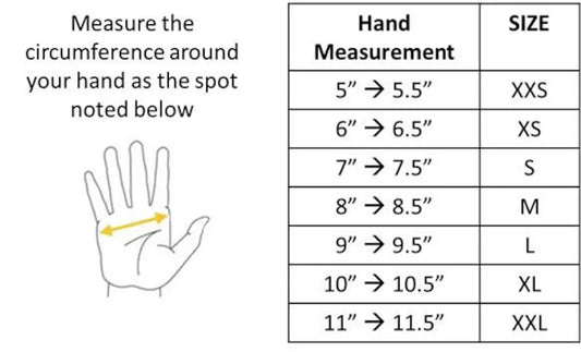 Chopper mitten size chart