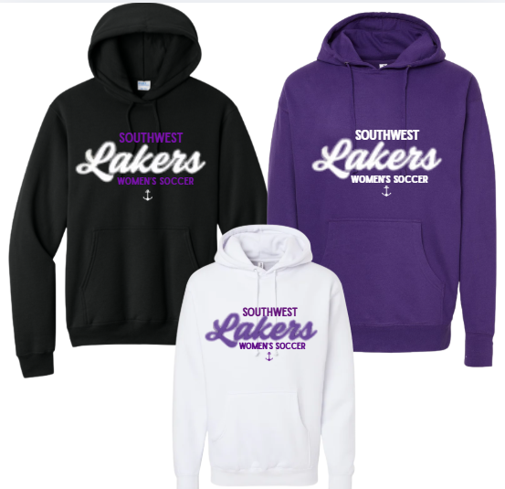 Southwest Lakers women's soccer script hoodie