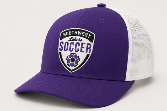 Southwest Lakers Soccer Shield Richardson 112 hat in purple and white