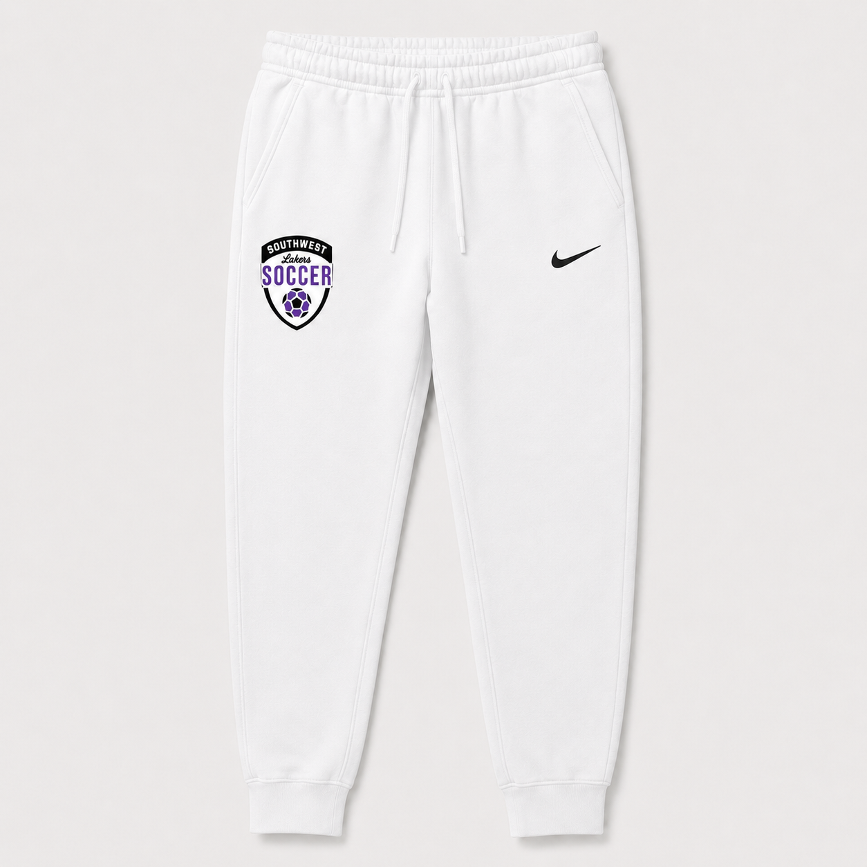 Southwest Lakers Soccer shield Nike Club Fleece joggers in white