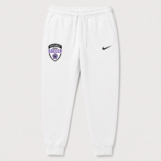 Southwest Lakers Soccer shield Nike Club Fleece joggers in white