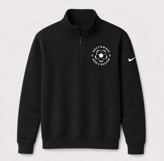 Southwest men's soccer ball Nike Club Fleece half zip in black