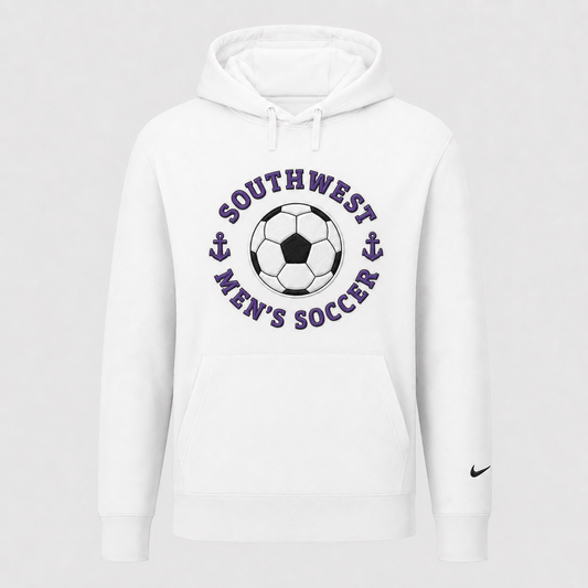 Southwest men's soccer ball Nike twill hoodie in white
