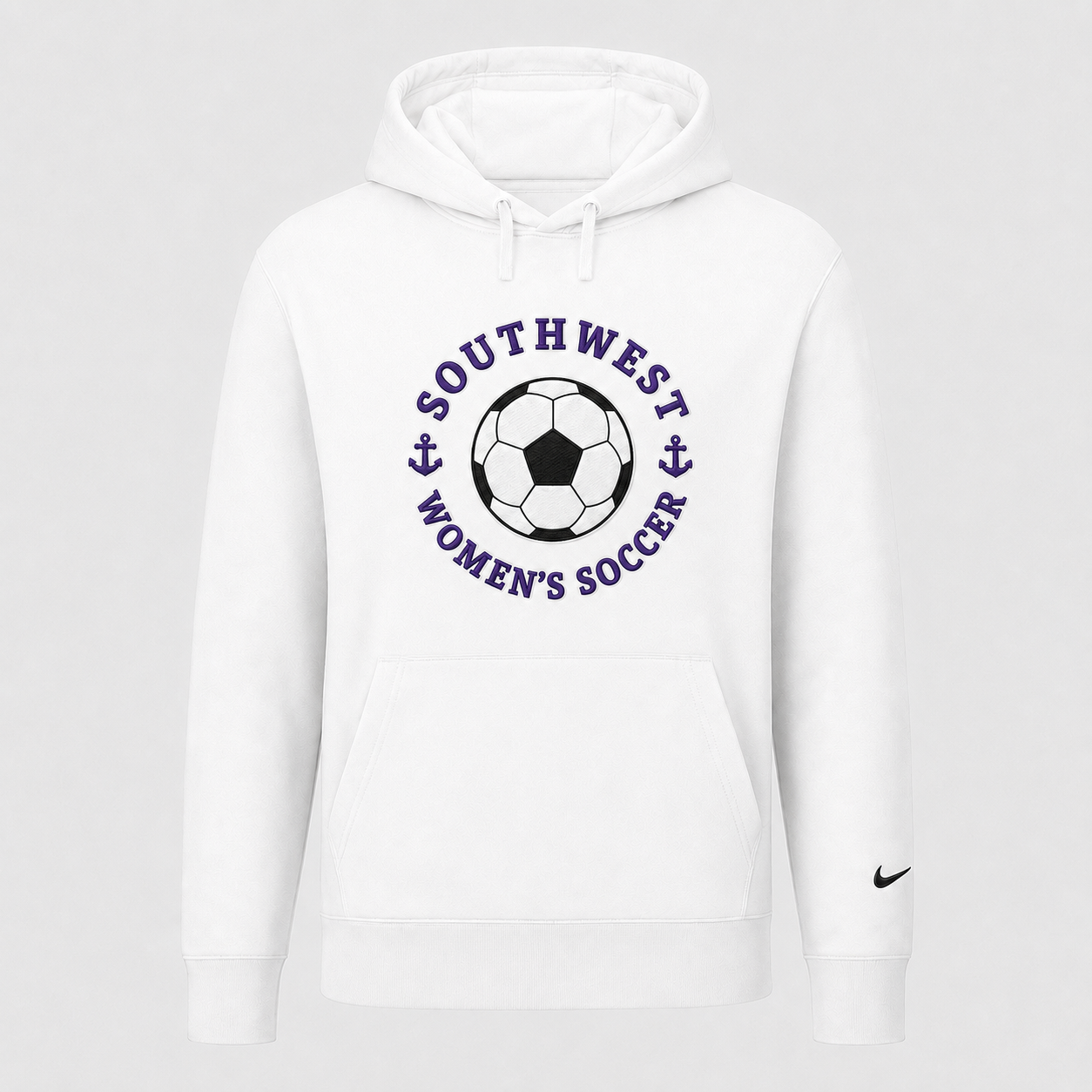 Southwest women's soccer ball Nike twill hoodie in white