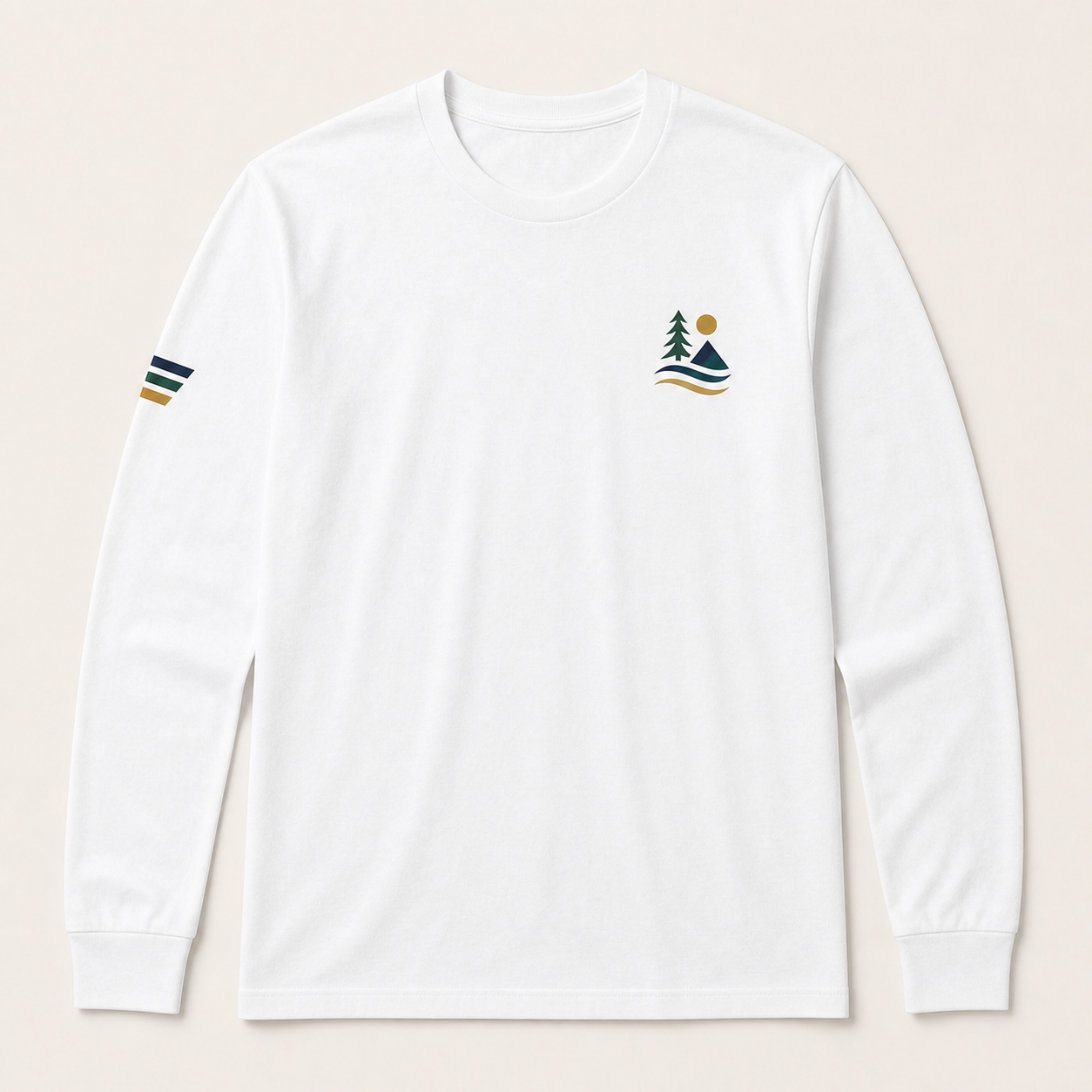 White custom long sleeve t-shirt color variant by TTN Custom Apparel