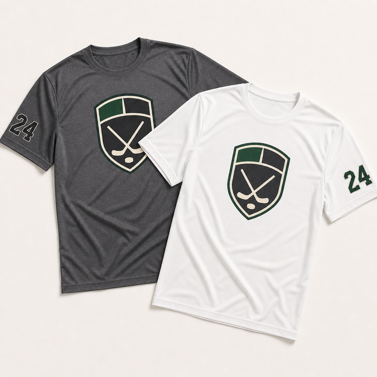 Custom hockey and team performance t-shirts with logo and player number by TTN Custom Apparel