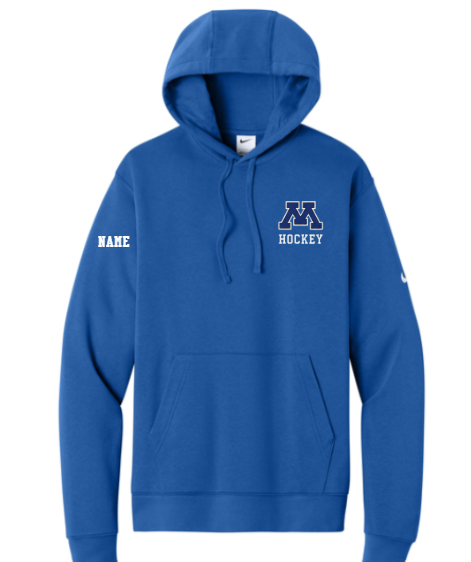 Minnetonka Bantam B1 White Hockey Nike Royal Hoodie
