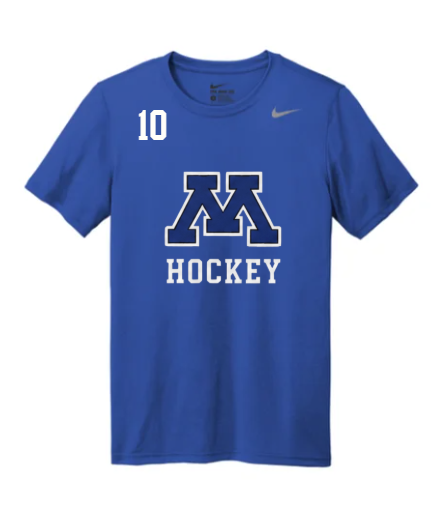 Minnetonka Bantam B1 White Hockey Nike Performance Tee