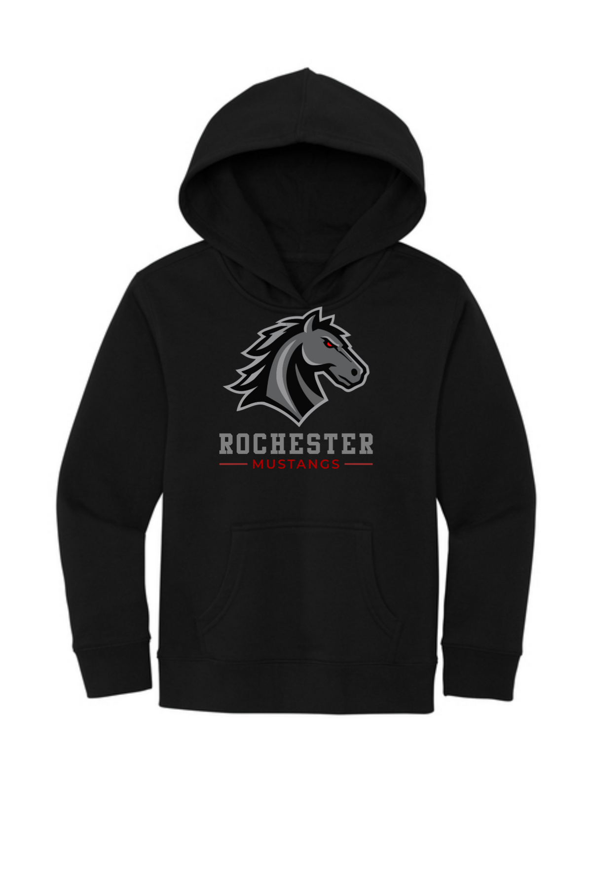 Sport-Tek Fleece Hoodie Rochester Mustangs mockup
