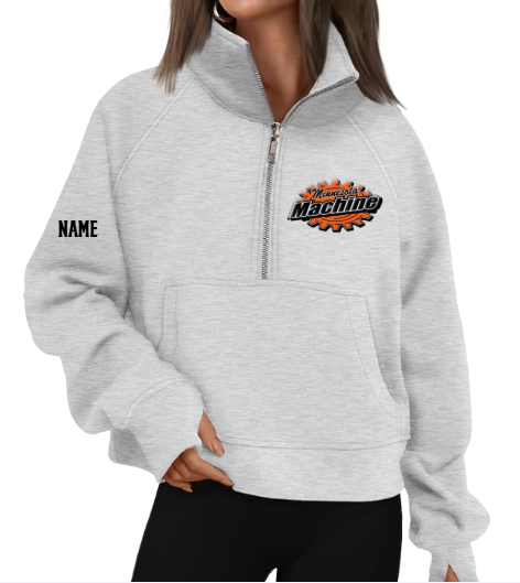 Machine Cropped 1/4 Zip Pullover Fleece