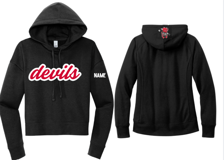 Devils Cropped Hoodie- Adult Sizes Only