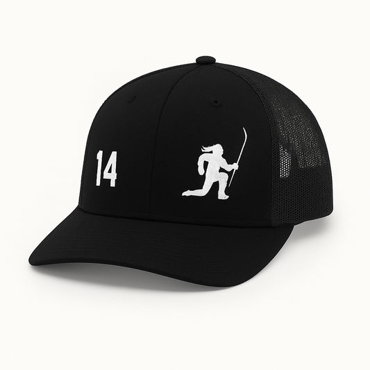 Custom Number Hockey Player Trucker Hat - Richardson 112