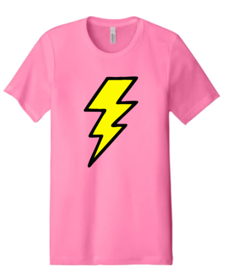 Pink Bolt Tee- Unisez Sizing