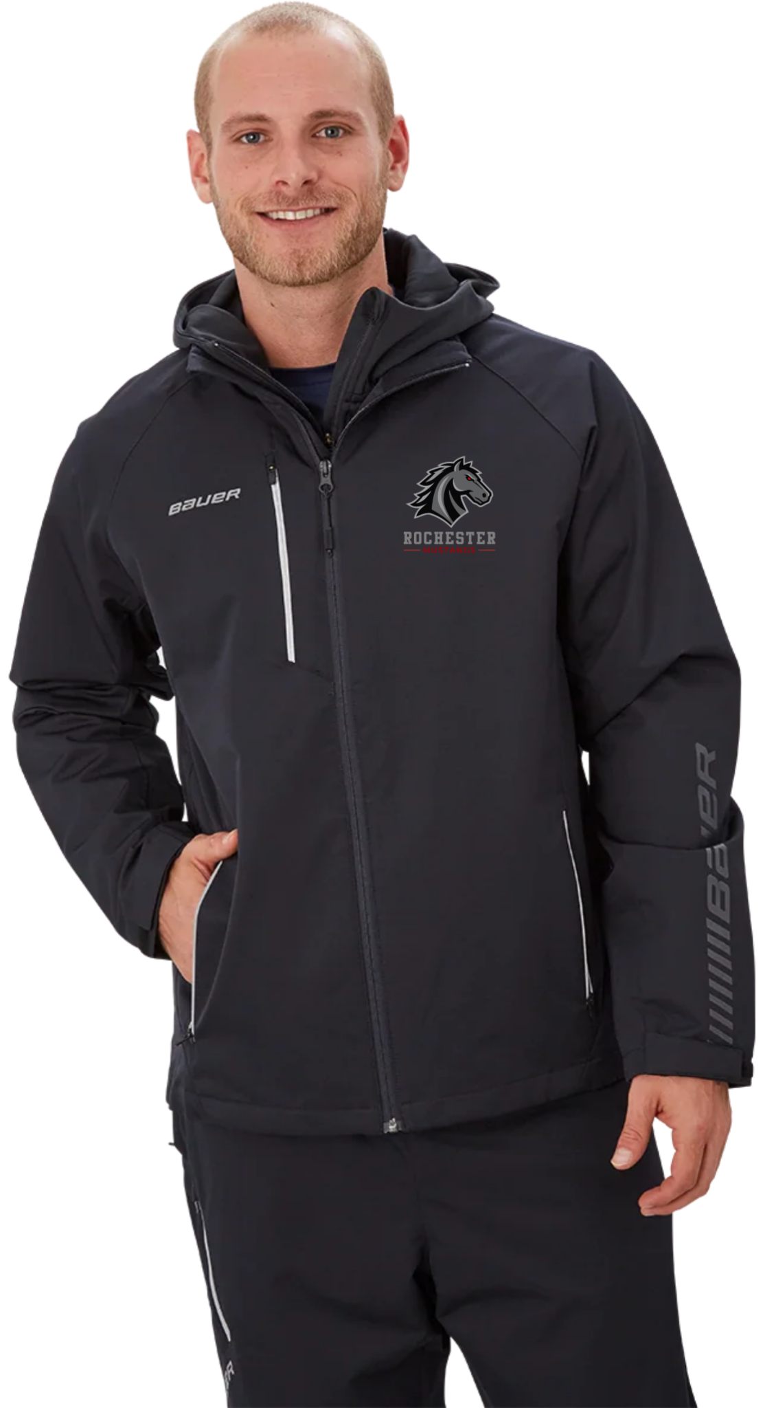 Bauer Lightweight Jacket Rochester Mustangs mockup