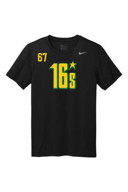 Black Nike Team MN Hockey 16s performance t-shirt with logo and player number 67