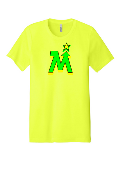 Team MN Hockey neon yellow t-shirt with heat transfer logo on front