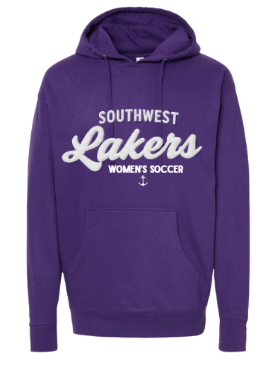 Southwest Lakers Women's Soccer Script Printed Hoodie