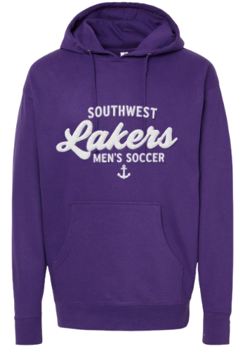 Southwest Lakers Men's Soccer Script Printed Hoodie