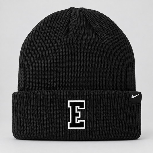 Edina Bantam B2 White Beanie — personalization shown is a sample