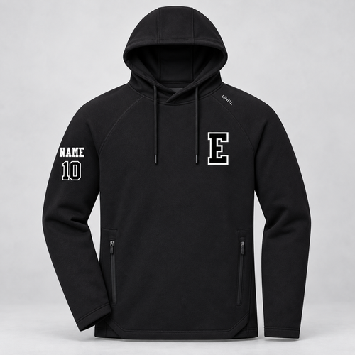 Edina black UNRL hoodie with optional sleeve name and number