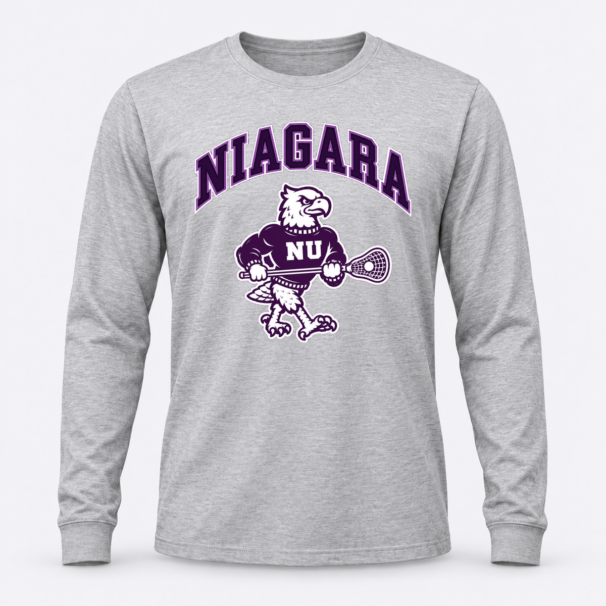Niagara long sleeve monty — supplied artwork composited on concept garment; production blank pending