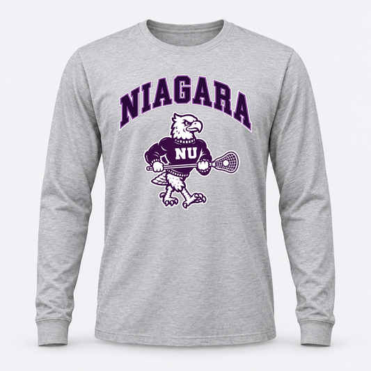 Niagara long sleeve monty — supplied artwork composited on concept garment; production blank pending