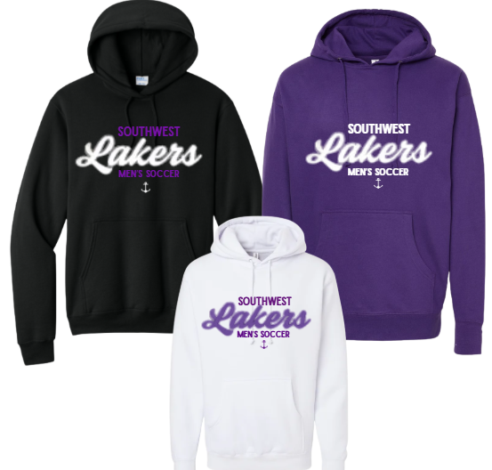 Southwest Lakers men's soccer script hoodie