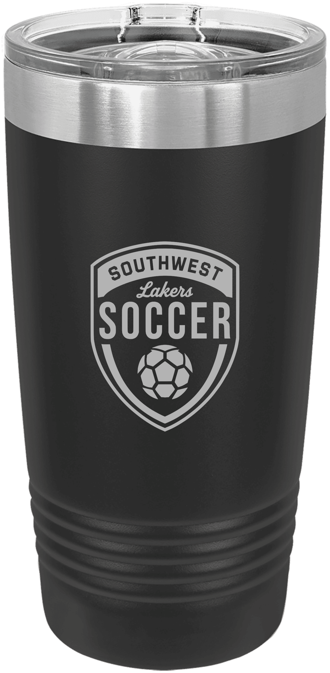 Black Southwest Lakers Soccer engraved 20 oz tumbler