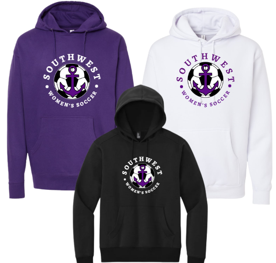Southwest Women's Soccer Ball Anchor Printed Hoodie color options