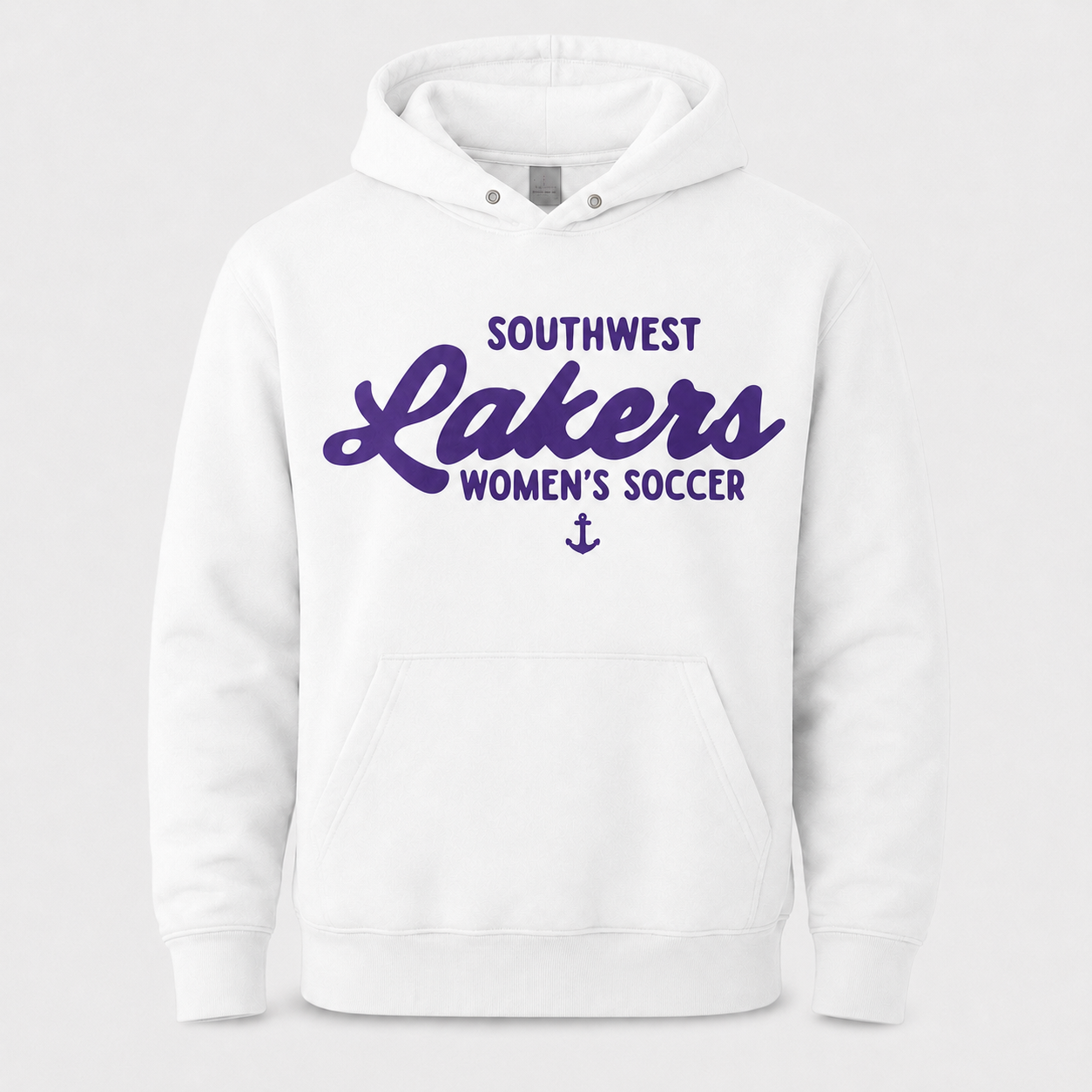 Southwest Lakers women's soccer hoodie in white