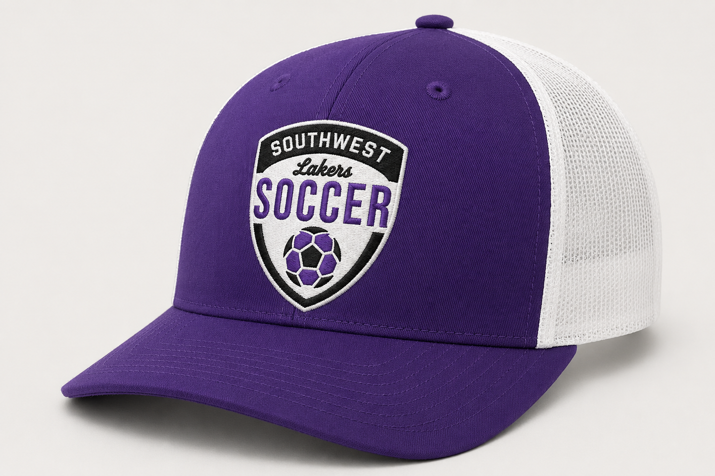 Southwest Lakers Soccer Shield Richardson 112 hat in purple and white