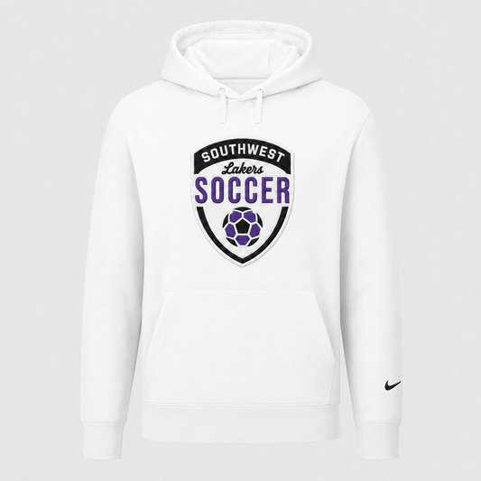 Southwest Lakers Soccer Shield Nike twill hoodie in white