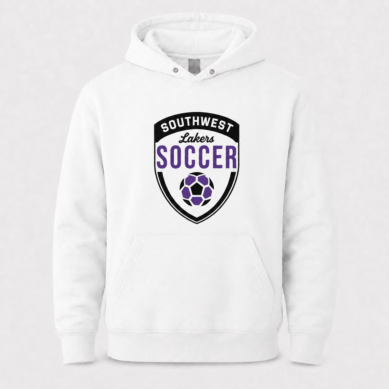 Southwest Lakers Soccer Shield hoodie in white