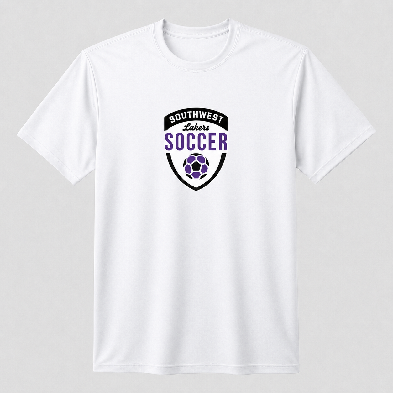 Southwest Lakers Soccer Shield printed tee in white