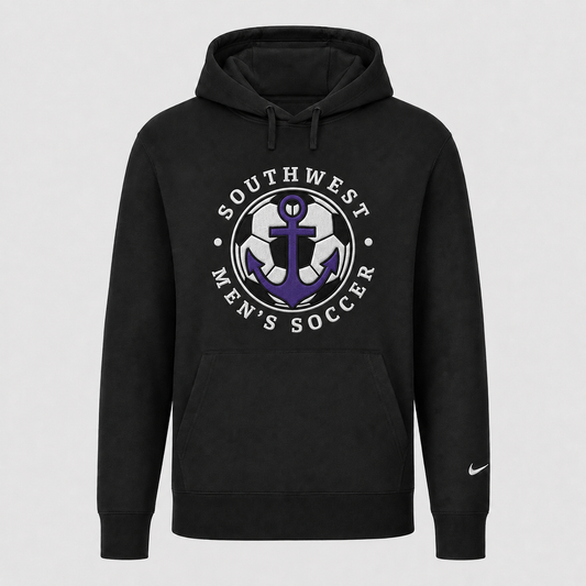 Southwest men's soccer ball anchor Nike twill hoodie in black