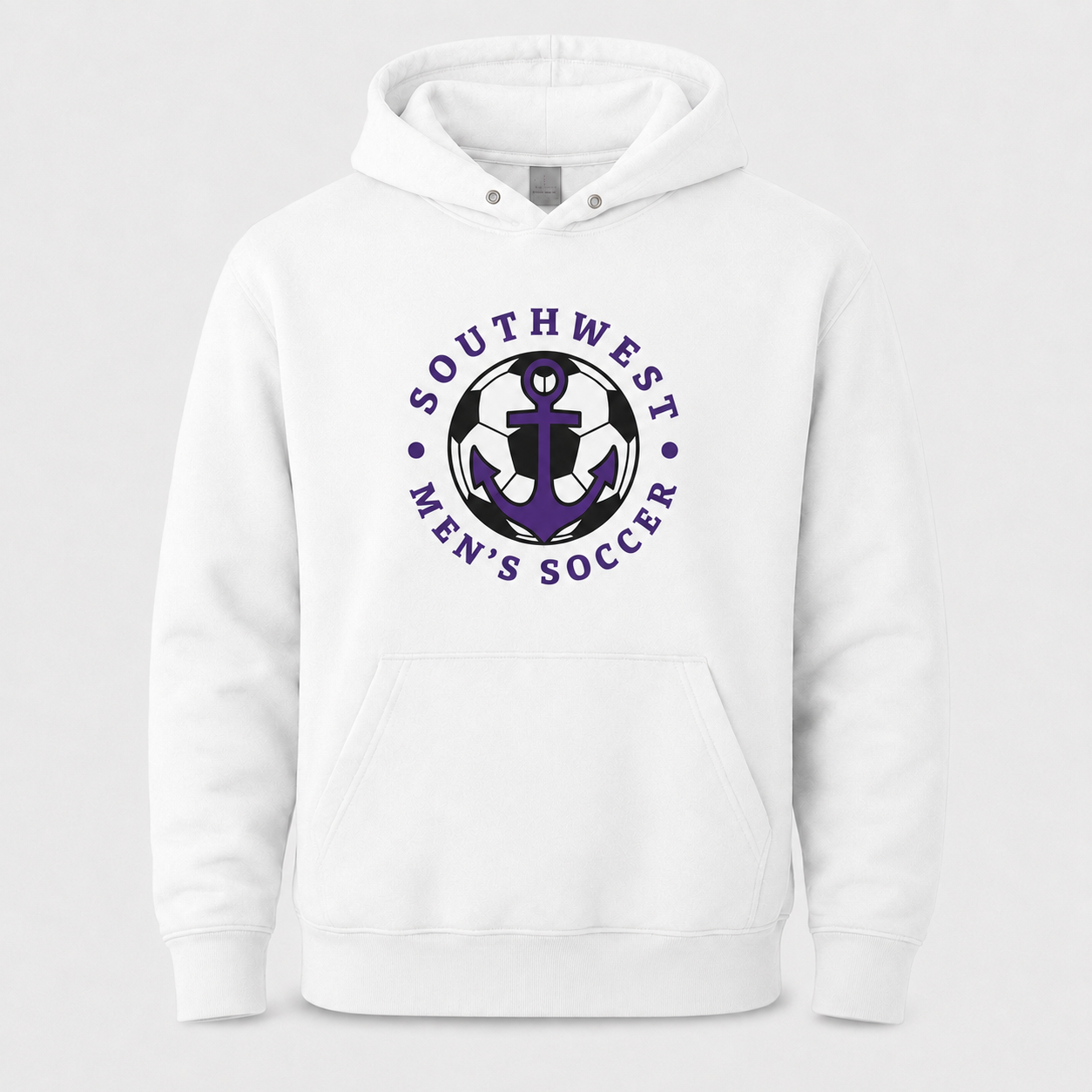 Southwest men's soccer ball anchor Nike twill hoodie in white