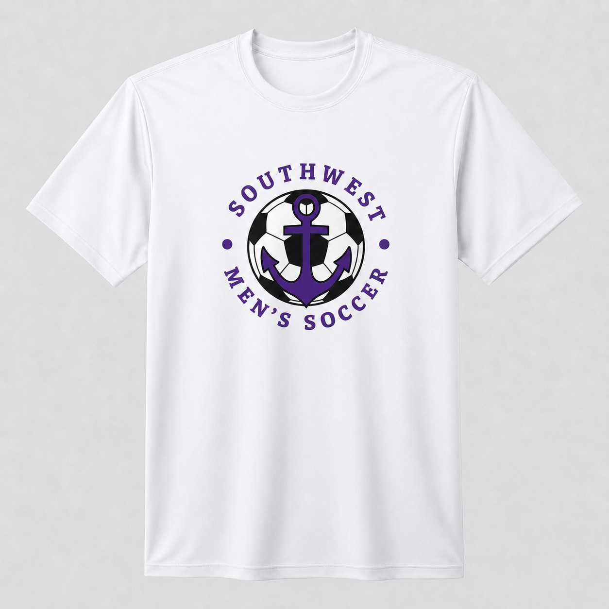 Southwest men's soccer ball anchor printed tee in white