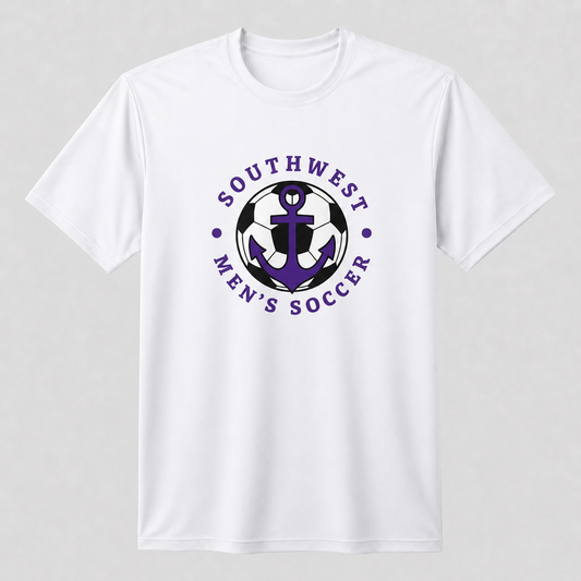 Southwest men's soccer ball anchor printed tee in white