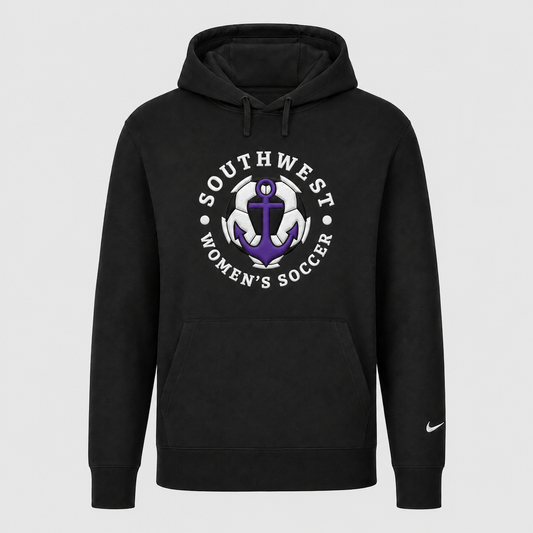 Southwest women's soccer ball anchor Nike twill hoodie in black