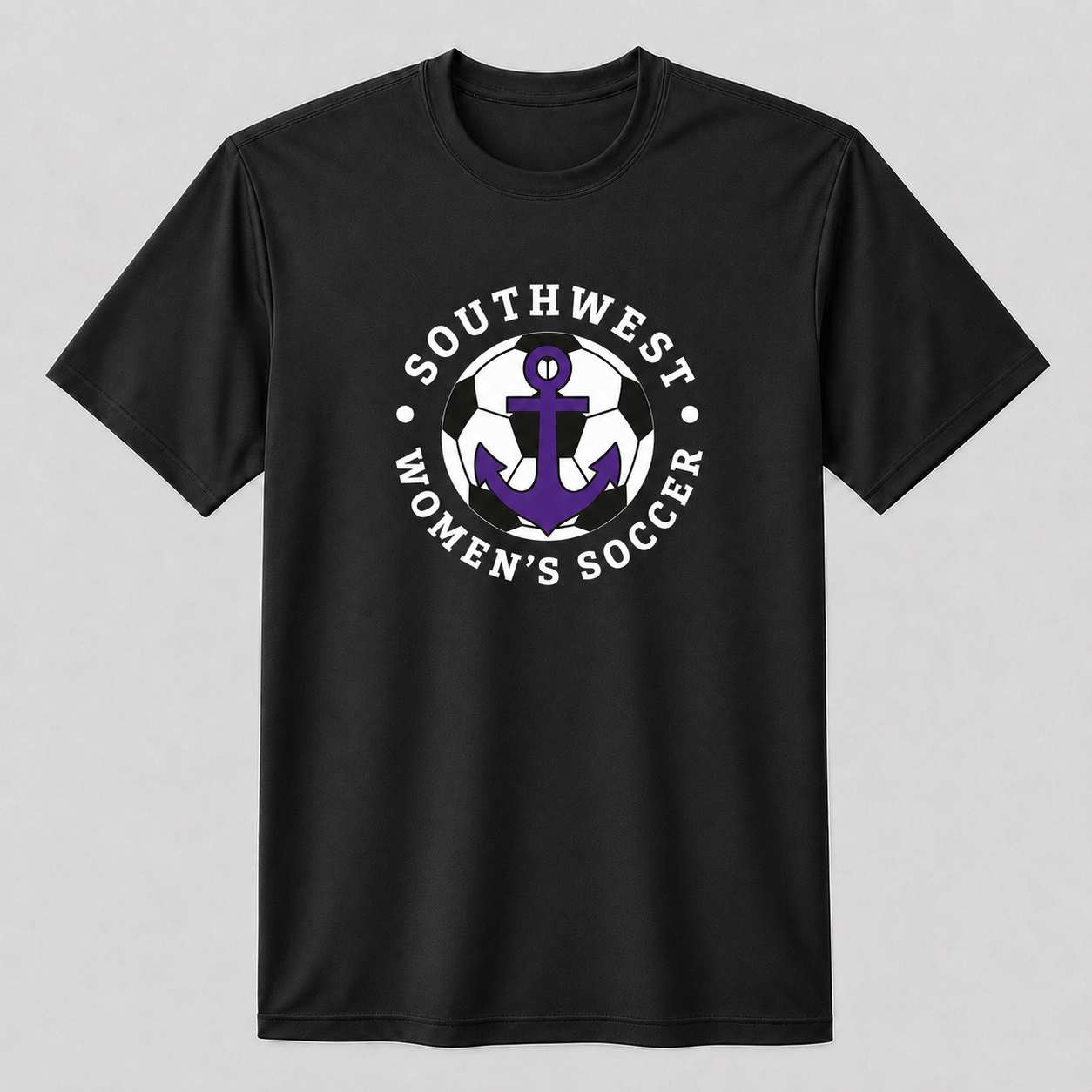 Southwest women's soccer ball anchor printed tee in black