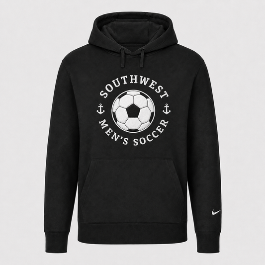 Southwest men's soccer ball Nike twill hoodie in black