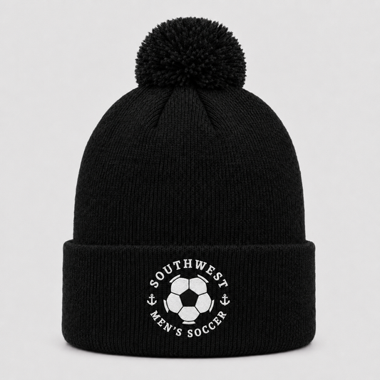 Southwest men's soccer ball Sportsman pom beanie in black