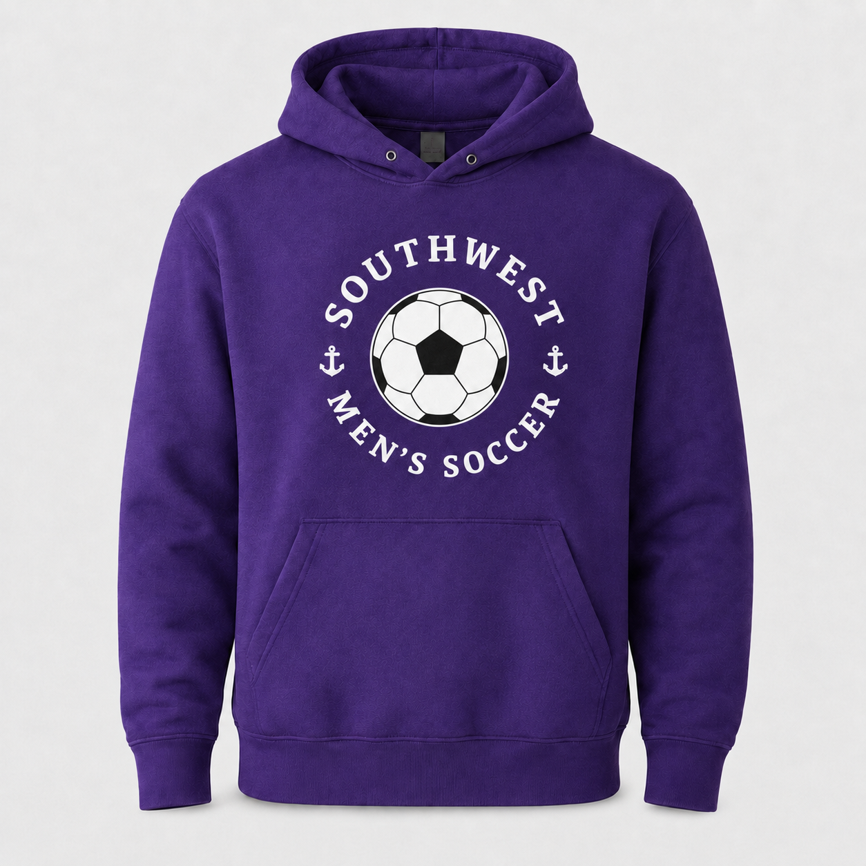 Southwest men's soccer ball hoodie in purple