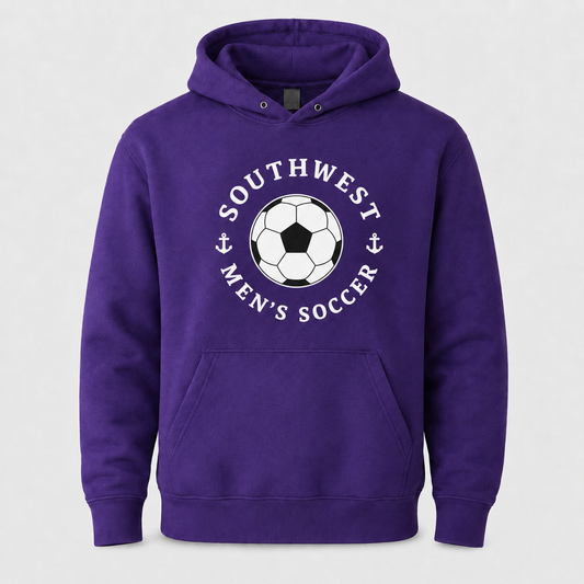 Southwest men's soccer ball hoodie in purple