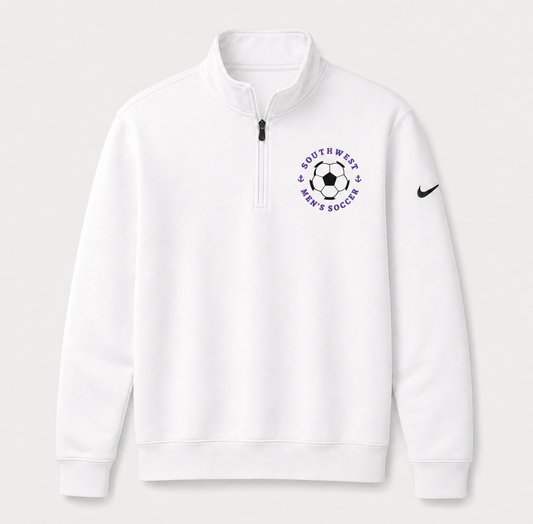 Southwest men's soccer ball Nike Club Fleece half zip in white