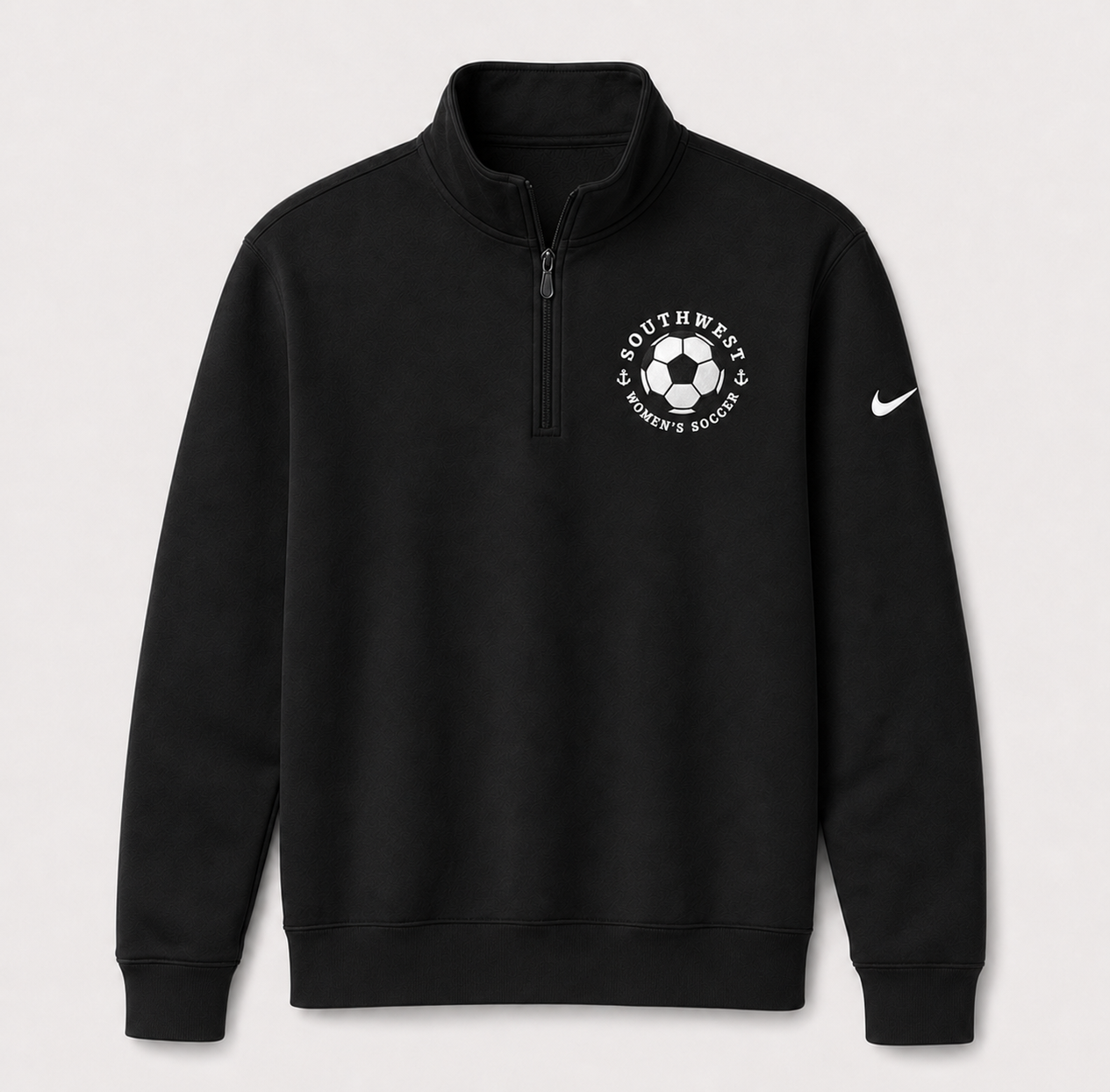 Southwest women's soccer ball Nike Club Fleece half zip in black