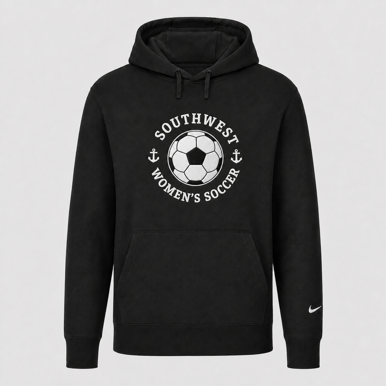 Southwest women's soccer ball Nike twill hoodie in black