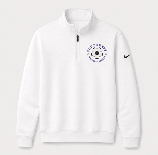 Southwest women's soccer ball Nike Club Fleece half zip in white